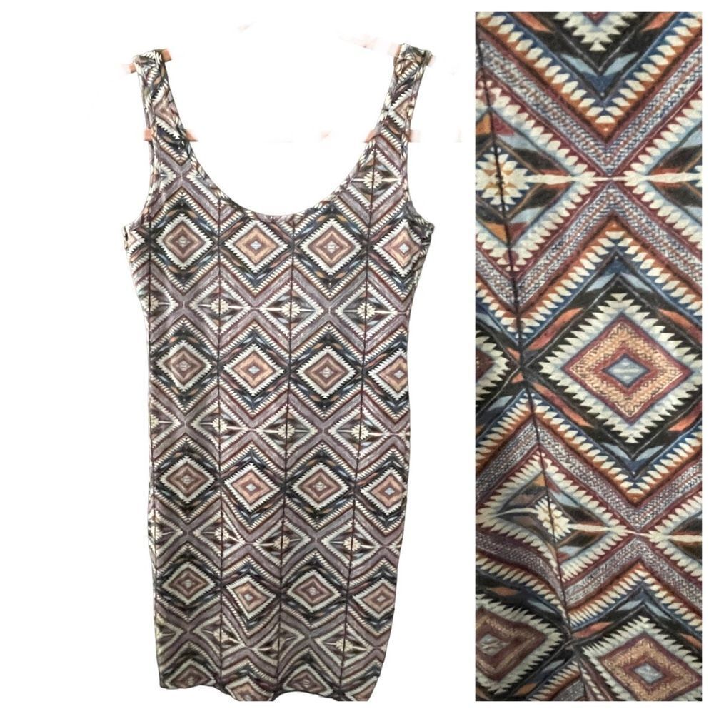 604 - GEOMETRIC BODYCON TANK DRESS, Forever 21, sz Small‎